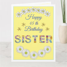Bloembrief Zuster Persoonlijke geboortedag kaart