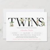 Bloembrieven Pastel Roze Tweeling Meisje Baby show Kaart (Voorkant)