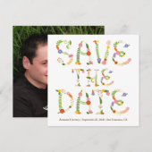 Bloembrieven Rustieke Woodland Foto Bewaar de datu Save The Date (Voorkant / Achterkant)