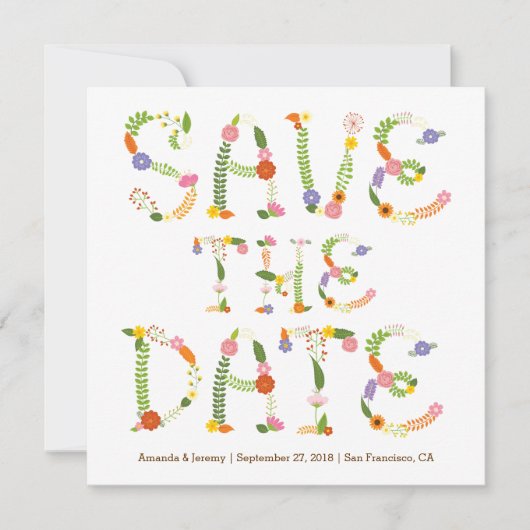 Bloembrieven Rustieke Woodland Foto Bewaar de datu Save The Date (Voorkant)