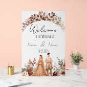 Bloembruin acryl bruiloft teken bord (Huwelijk)