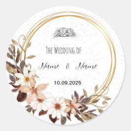 Bloembruin Huwelijksgunst stickers