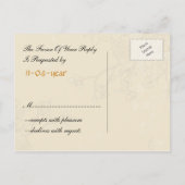 bloembruine vogelkooi, liefdesvogels RSVP Uitnodiging Briefkaart (Achterkant)