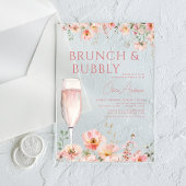 Bloembrunch en Bubbly Champagne Vrijgezellenfeest Acryl Uitnodigingen