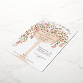 Bloembrunch en Bubbly Champagne Vrijgezellenfeest Folie Uitnodiging (Gedraaid)