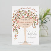 Bloembrunch en Bubbly Champagne Vrijgezellenfeest Folie Uitnodiging (Staand Voorkant)