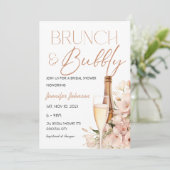Bloembrunch en Bubbly Champagne Vrijgezellenfeest Kaart (Staand voorkant)