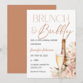 Bloembrunch en Bubbly Champagne Vrijgezellenfeest Kaart (Voorkant / Achterkant)