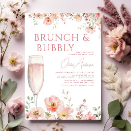 Bloembrunch en Bubbly Champagne Vrijgezellenfeest Kaart