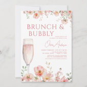 Bloembrunch en Bubbly Champagne Vrijgezellenfeest Kaart (Voorkant)