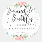Bloembrunch en Bubbly Vrijgezellenfeest Sticker (Voorkant)