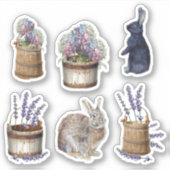 Bloembuikzakdoek Hydrangea Lavender Rabbit Boerder Sticker (Voorkant)
