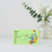 bloembundels van zwendragers visitekaartje (Staand voorkant)