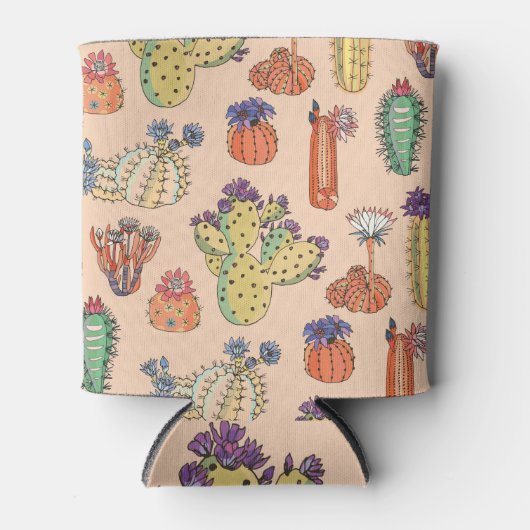 Bloemcactus: Levendig patroonontwerp. Blikjeskoeler (Voorkant)