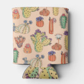 Bloemcactus: Levendig patroonontwerp. Blikjeskoeler (Achterkant)