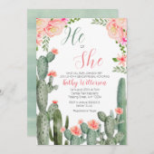 Bloemcactus vetplanten Hij of zij Geslacht onthull Kaart (Voorkant / Achterkant)