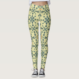  bloemcaleidoscooppatroon in aardtonen leggings