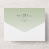 Bloemcalligrafie Sagegroen Moody Blue All In One Uitnodiging (Achterkant)