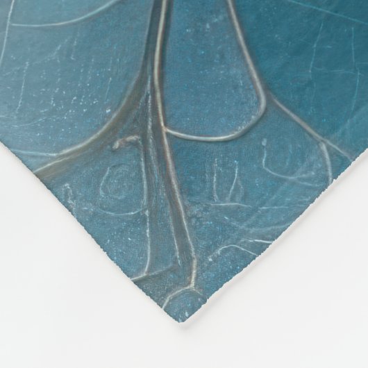 Bloemcascade - Zachte Blauwgroen en Gouden Abstrac Fleece Deken (Hoek)