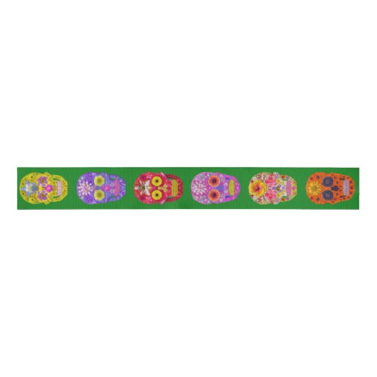 Bloemcellen Grosgrain Lint (Voorkant)