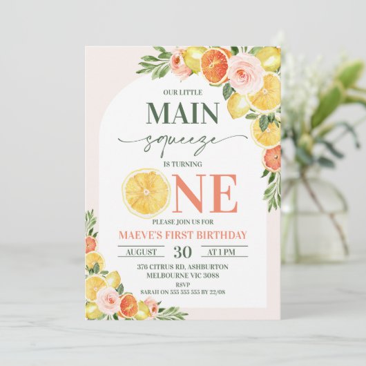 Bloemcitroen Sinaasappel Onze belangrijkste knijp  Kaart (Staand voorkant)