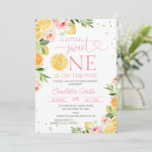 Bloemcitrus een beetje lief een Baby shower Kaart (Staand voorkant)