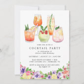 bloemcitrus | Fun zomer cocktail party verjaardag Kaart (Voorkant)