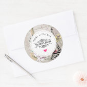  Bloemcollage & Eiffeltoren Keuken Ronde Sticker (Envelop)