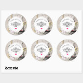  Bloemcollage & Eiffeltoren Keuken Ronde Sticker (Vel)