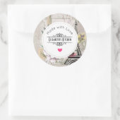  Bloemcollage & Eiffeltoren Keuken Ronde Sticker (Tas)