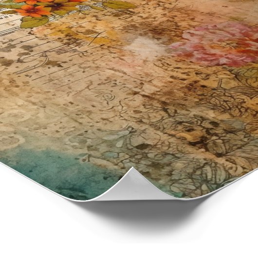  bloemcollage poster (Hoek)