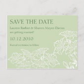 Bloemcontouren Save the Date Briefkaart (Voorkant)
