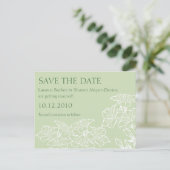Bloemcontouren Save the Date Briefkaart (Staand voorkant)