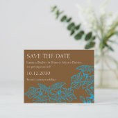 Bloemcontouren Save the Date Briefkaart (Staand voorkant)