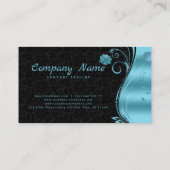 Bloemdamast Blauwe Swirl Visitekaartje (Achterkant)