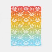 Bloemdamast op Ombre achtergrond Fleece Deken (Voorkant)