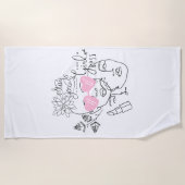 BLOEMDAME LIJN KUNST MET QUOTE STRANDLAKEN (Voorkant)