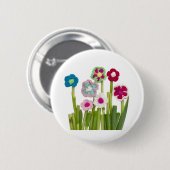bloemdecoratie ronde button 5,7 cm (Voorkant /achterkant)
