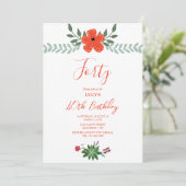 bloemdecoratie verjaardagsfeestje kaart (Staand voorkant)