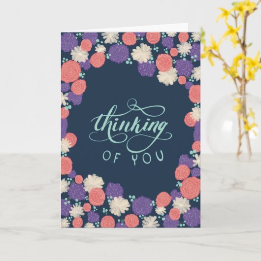 Bloemdenken aan jou Kaart met kalligrafie (Gele Bloem)