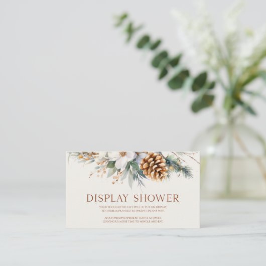 Bloemdennenboom Vrijgezellenfeest Display Shower Informatiekaartje (Staand voorkant)