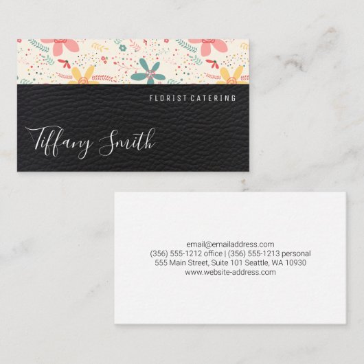 bloemdoedels | Leer Visitekaartje (Voorkant / Achterkant)