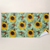 Bloemdoeken Zonnebloemen Strandlaken (Voorkant)
