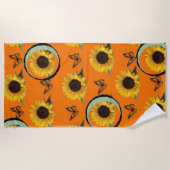 Bloemdoeken Zonnebloemen Strandlaken (Voorkant)