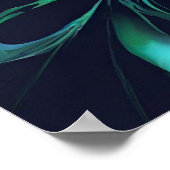 BLOEMDONKER BLAUWGROEN PAARSE KUNST POSTER (Hoek)