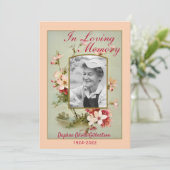 Bloemdood Aankondiging Kaart (Staand voorkant)