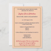 Bloemdood Aankondiging Kaart (Achterkant)