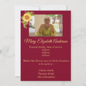 Bloemdood en begrafenisaankondiging Bourgondië Aankondiging (Achterkant)