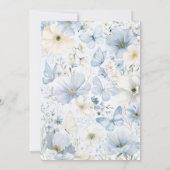 Bloemdoop doopsel blauwe vlinder jongen kaart (Achterkant)