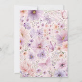 Bloemdoop doopsel Paarse vlinder meisje Kaart (Achterkant)